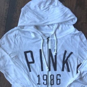 PINK brand white and black hoodie